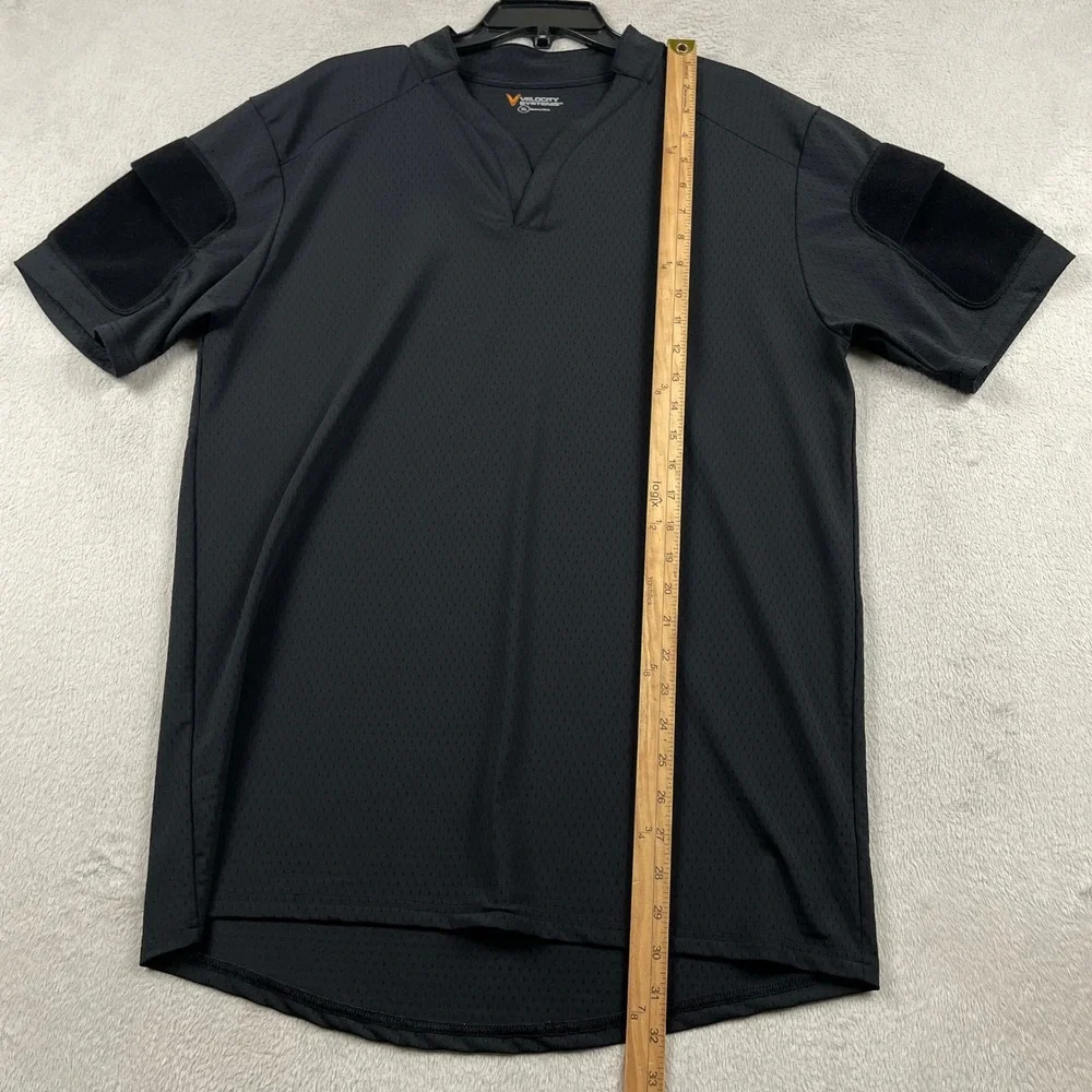 Velocity Systems Boss Rugby Shirt Mens XL Black Tactical Mesh Pocket Sleeve